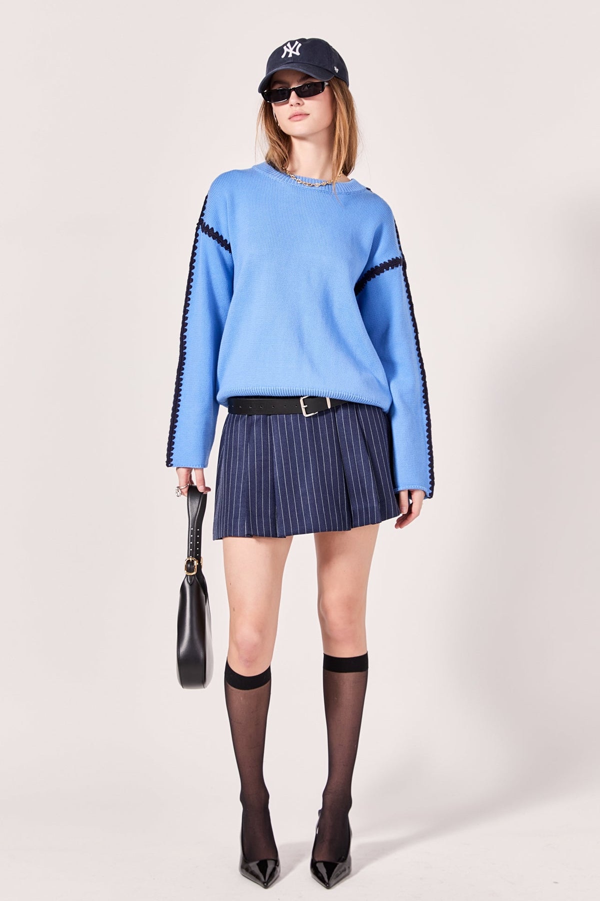ENGLISH FACTORY - Joan Stitch Detailed Crew Neck Knit - SWEATERS & KNITS available at Objectrare