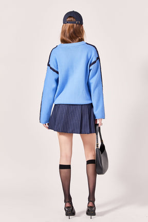 ENGLISH FACTORY - Joan Stitch Detailed Crew Neck Knit - SWEATERS & KNITS available at Objectrare