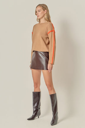 ENGLISH FACTORY - Stitch Detailed Crew Neck Knit - SWEATERS & KNITS available at Objectrare