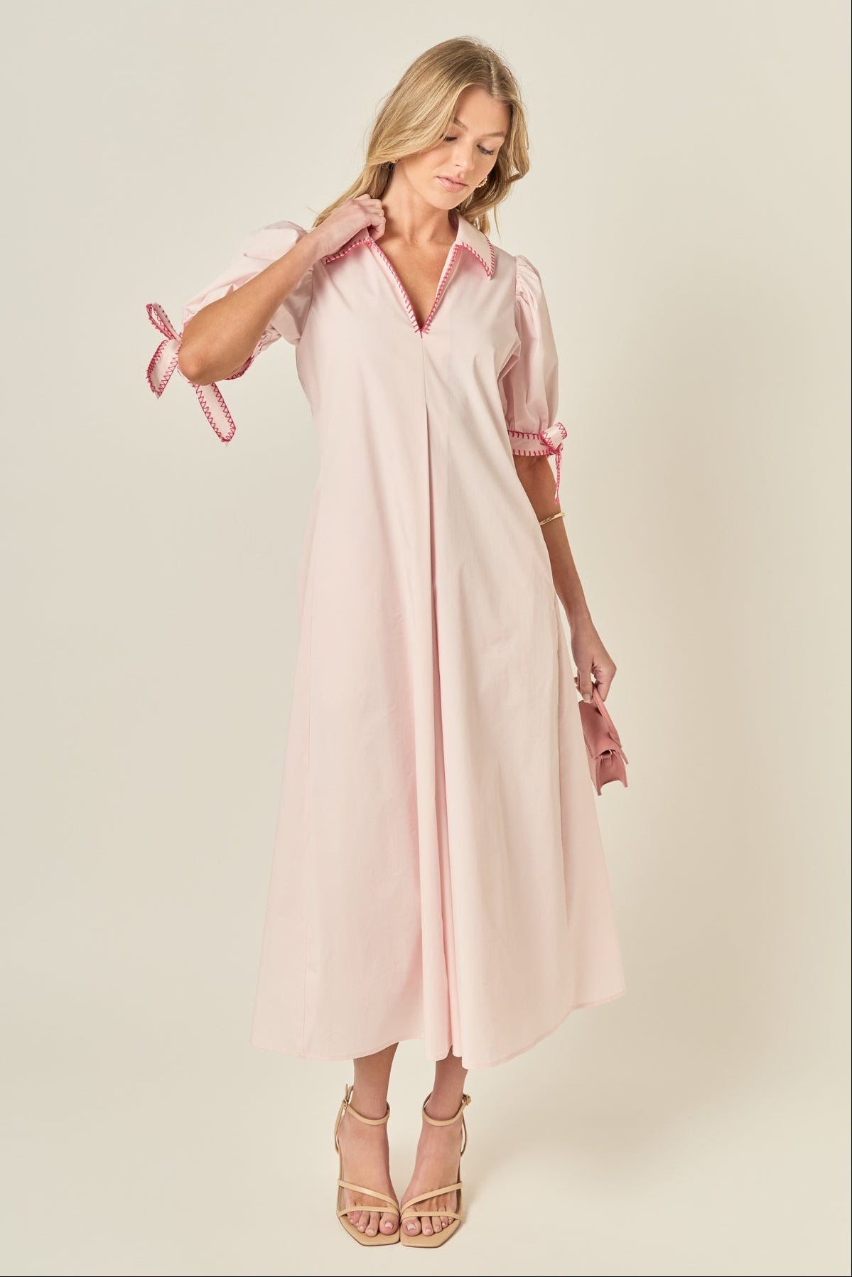 Stitch Detailed Midi Dress