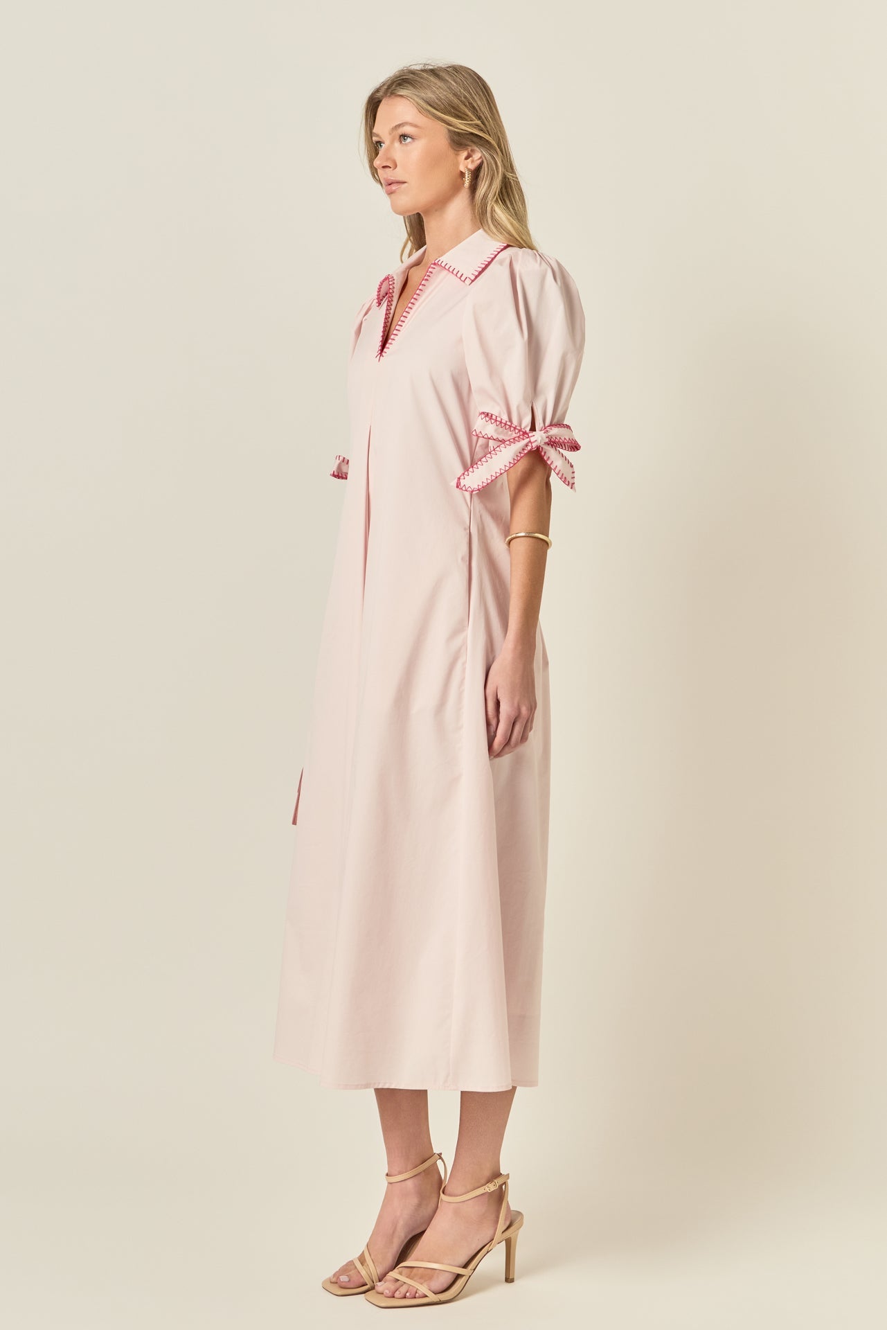 Stitch Detailed Midi Dress