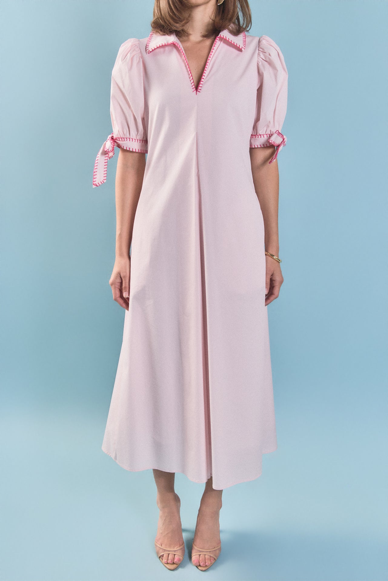 ENGLISH FACTORY - Stitch Detailed Midi Dress - DRESSES available at Objectrare