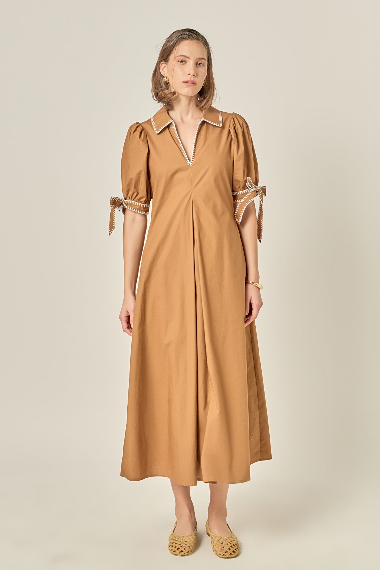 ENGLISH FACTORY - Stitch Detailed Midi Dress - DRESSES available at Objectrare