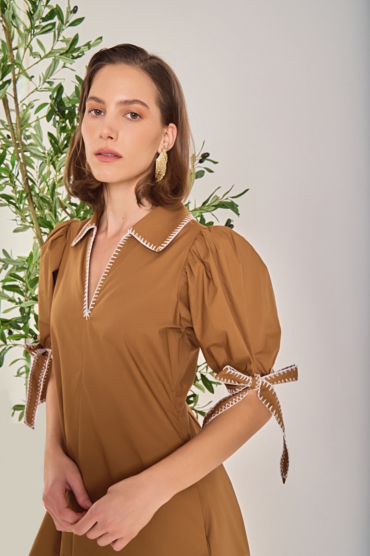 ENGLISH FACTORY - Stitch Detailed Midi Dress - DRESSES available at Objectrare