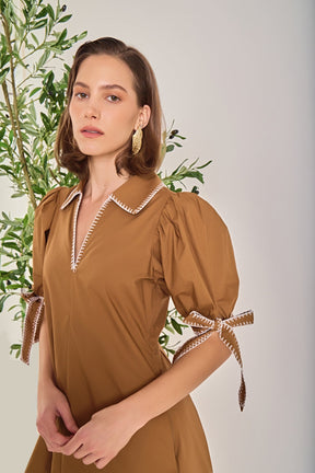 Stitch Detailed Midi Dress