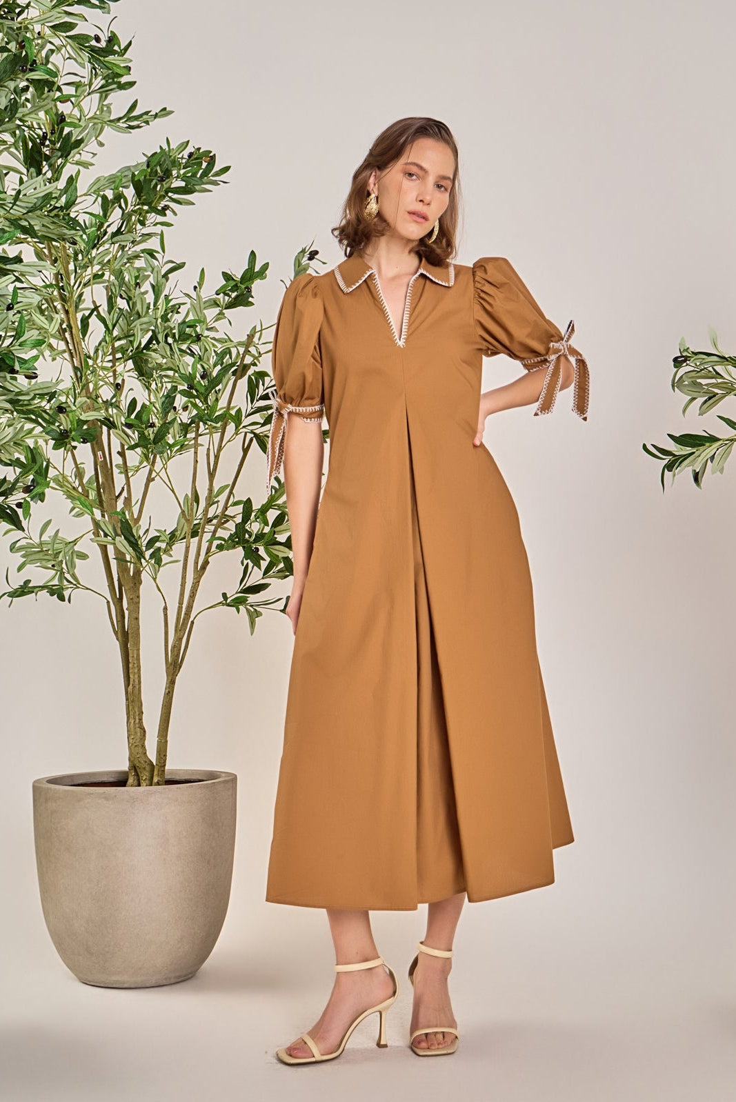 ENGLISH FACTORY - Stitch Detailed Midi Dress - DRESSES available at Objectrare