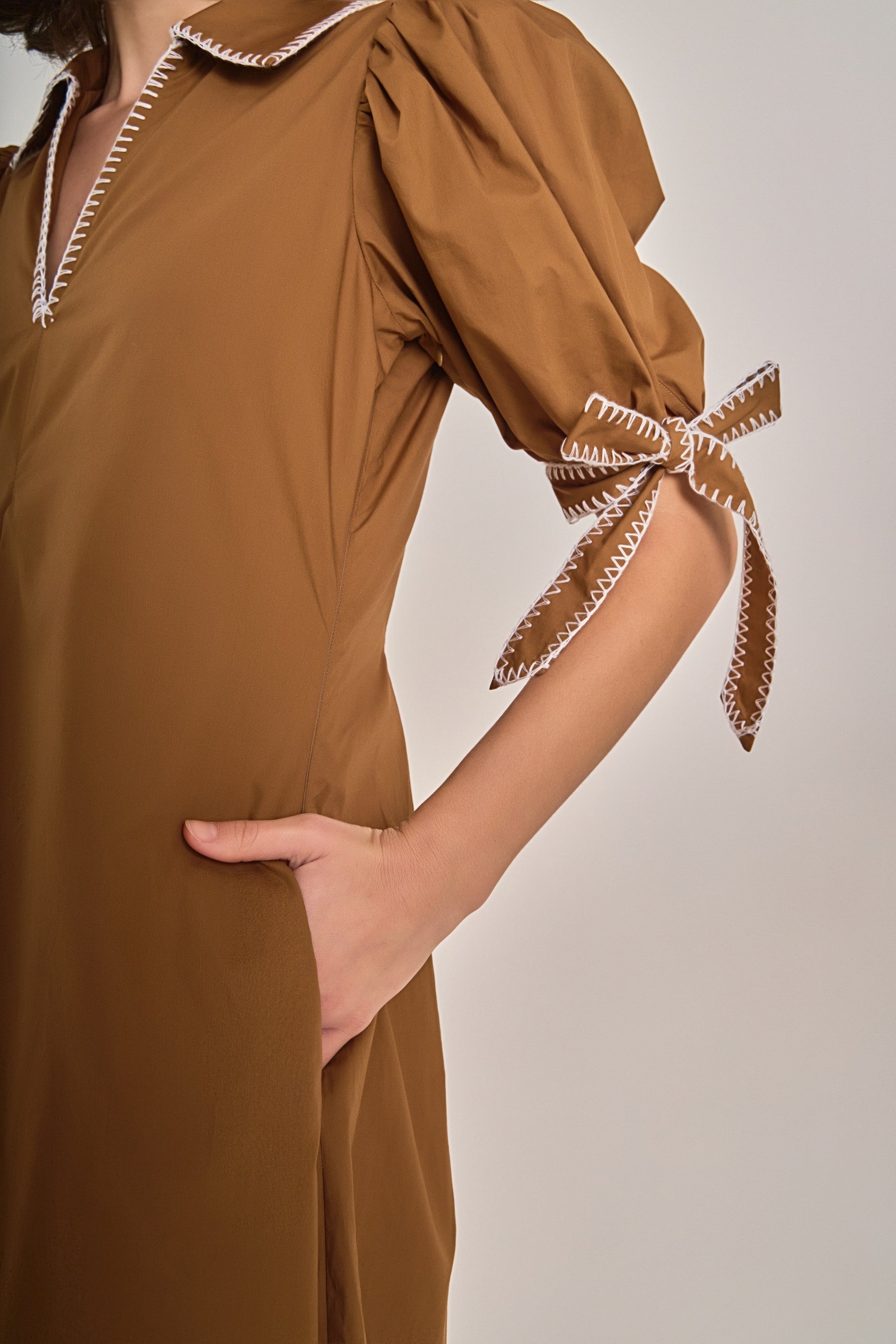 ENGLISH FACTORY - Stitch Detailed Midi Dress - DRESSES available at Objectrare