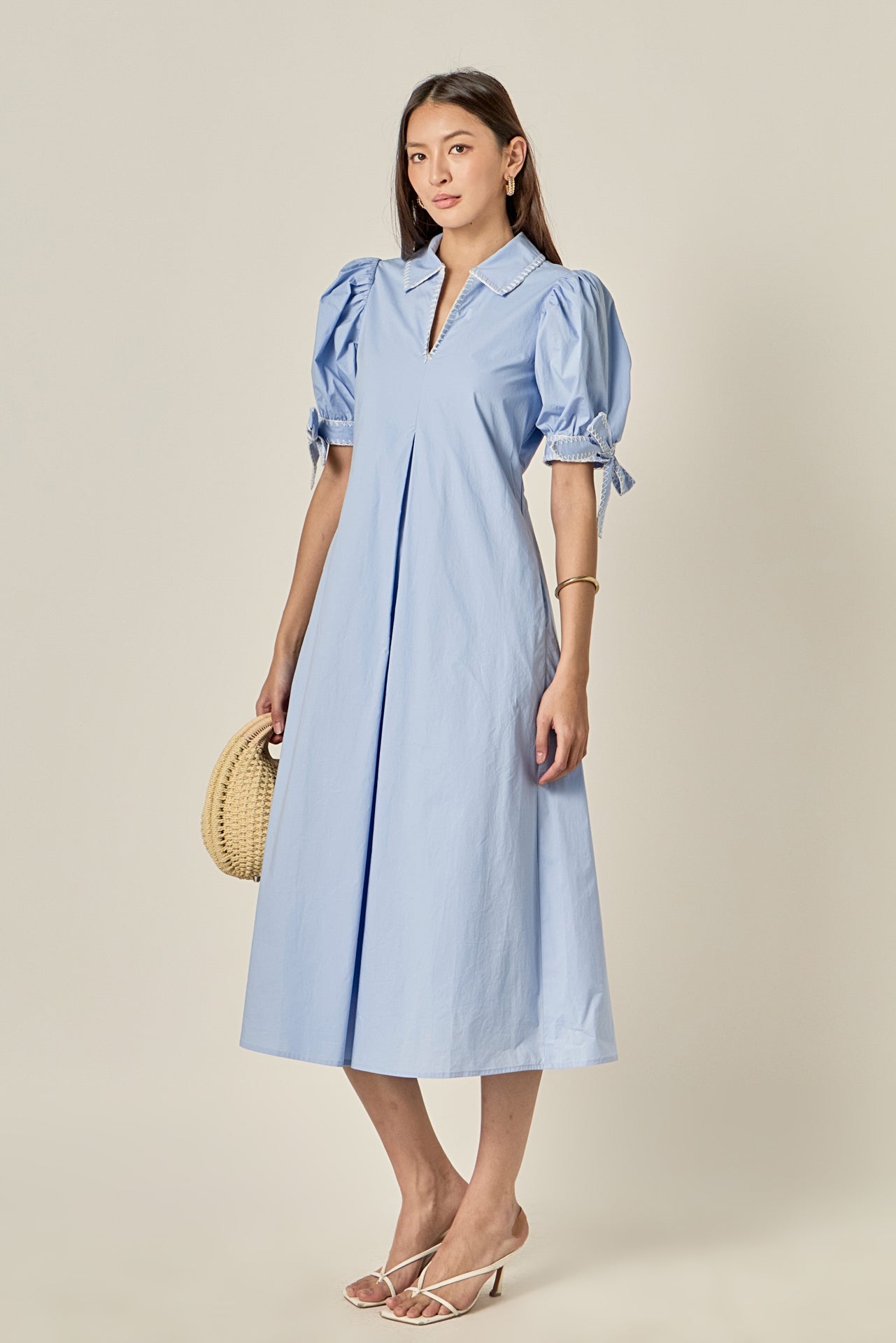 ENGLISH FACTORY - Stitch Detailed Midi Dress - DRESSES available at Objectrare