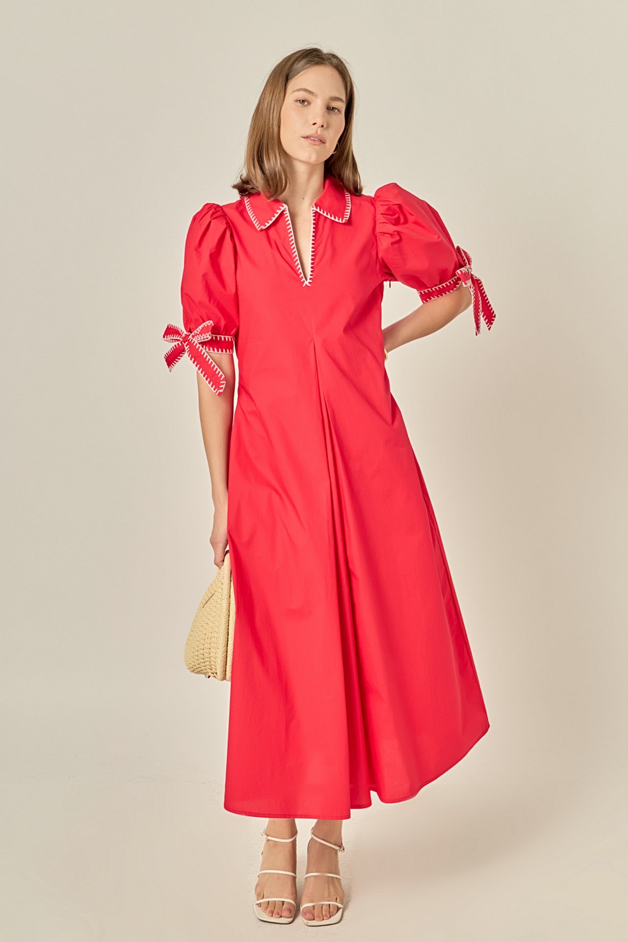 Stitch Detailed Midi Dress