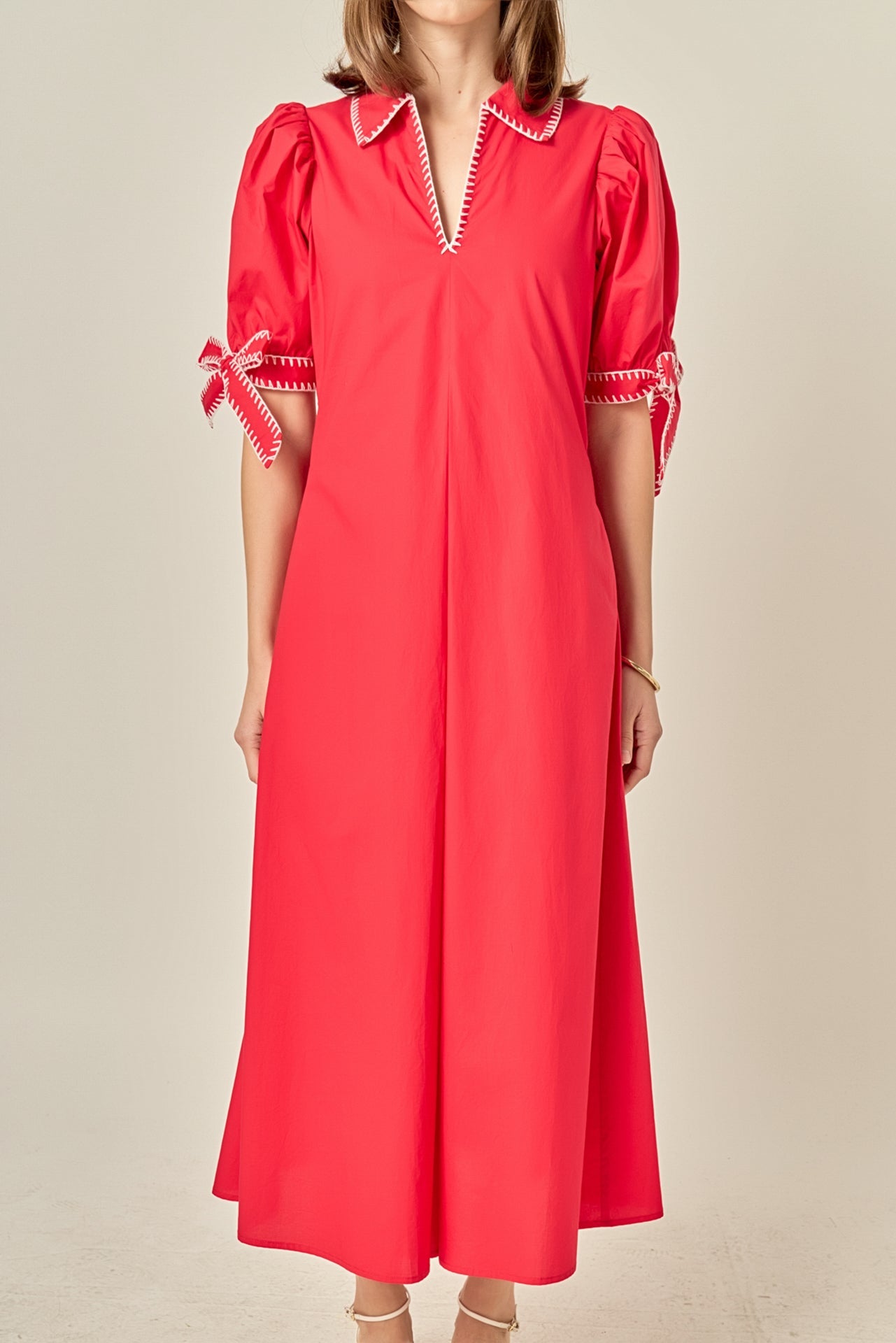 ENGLISH FACTORY - Stitch Detailed Midi Dress - DRESSES available at Objectrare