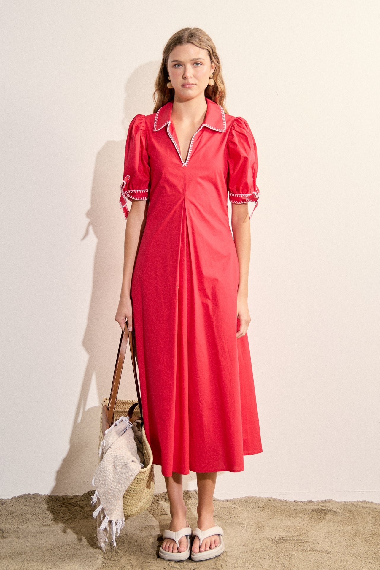 ENGLISH FACTORY - Stitch Detailed Midi Dress - DRESSES available at Objectrare