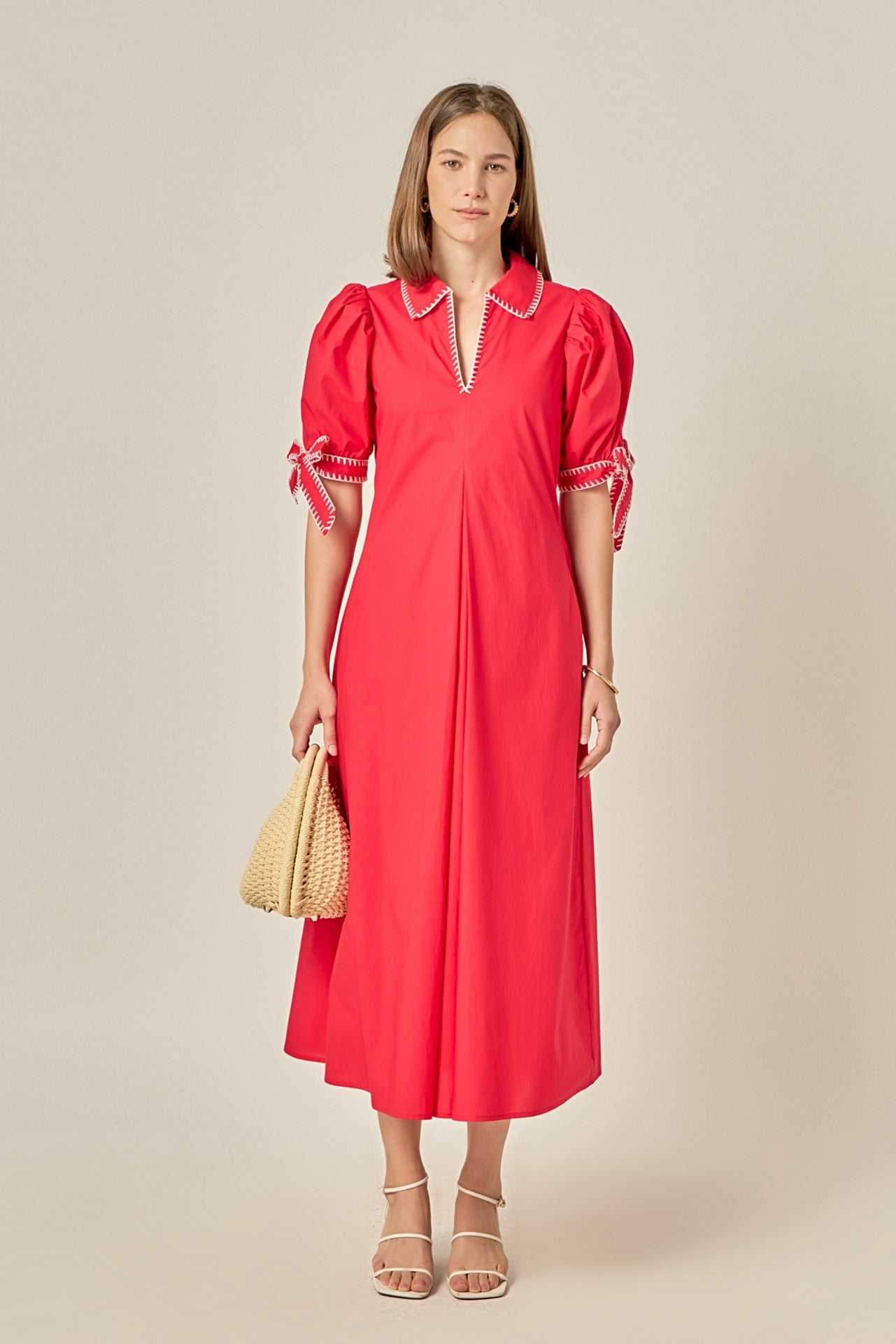 ENGLISH FACTORY - Stitch Detailed Midi Dress - DRESSES available at Objectrare