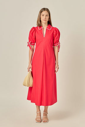 ENGLISH FACTORY - Stitch Detailed Midi Dress - DRESSES available at Objectrare