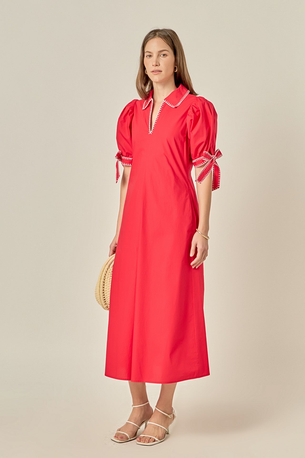 ENGLISH FACTORY - Stitch Detailed Midi Dress - DRESSES available at Objectrare