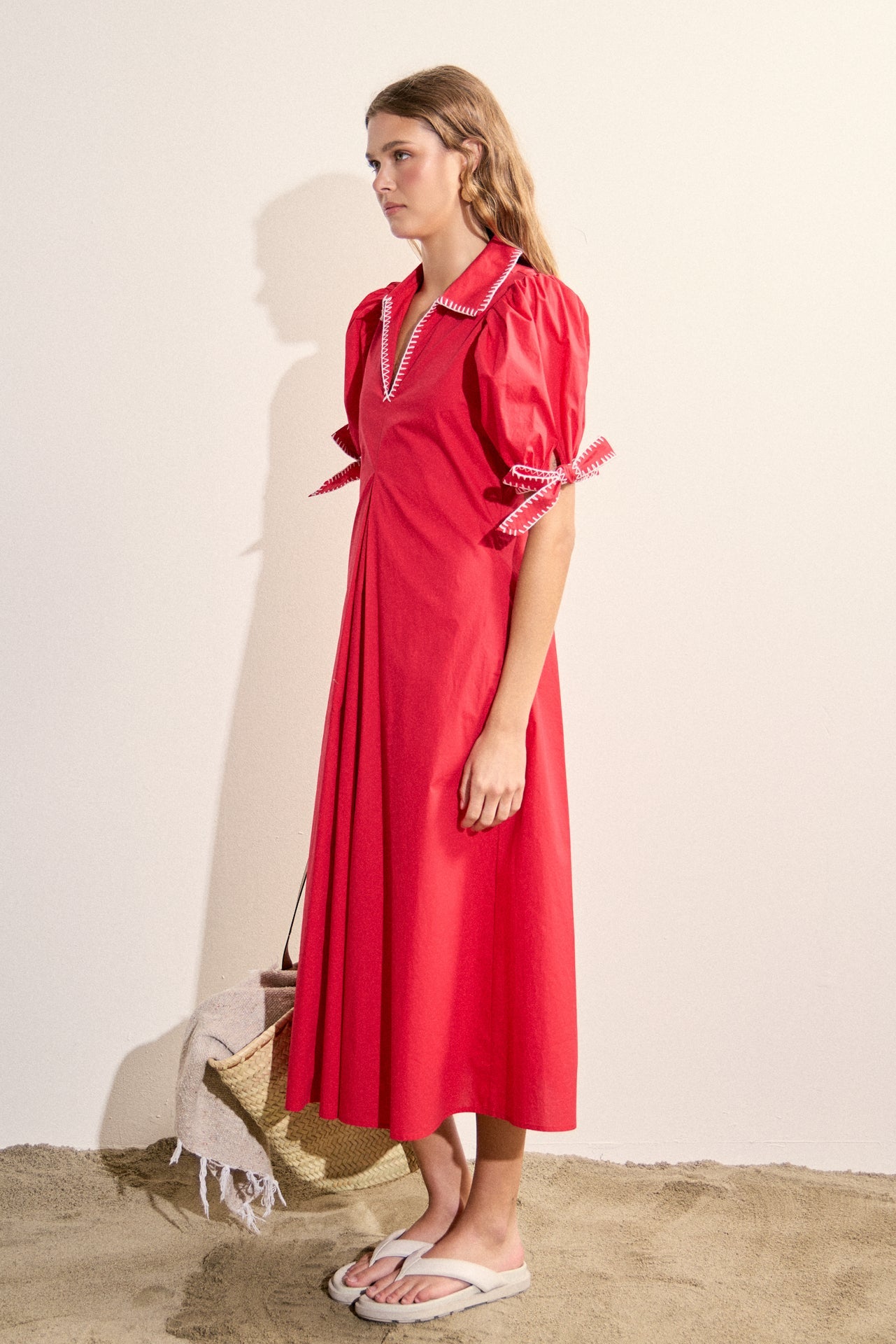 ENGLISH FACTORY - Stitch Detailed Midi Dress - DRESSES available at Objectrare