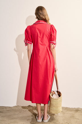 ENGLISH FACTORY - Stitch Detailed Midi Dress - DRESSES available at Objectrare