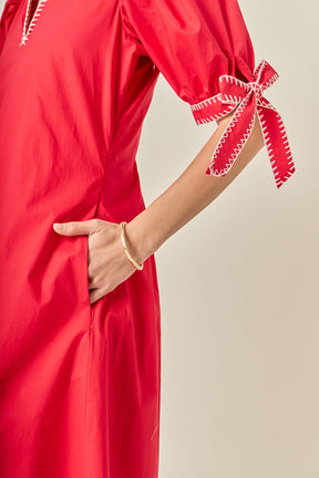 ENGLISH FACTORY - Stitch Detailed Midi Dress - DRESSES available at Objectrare