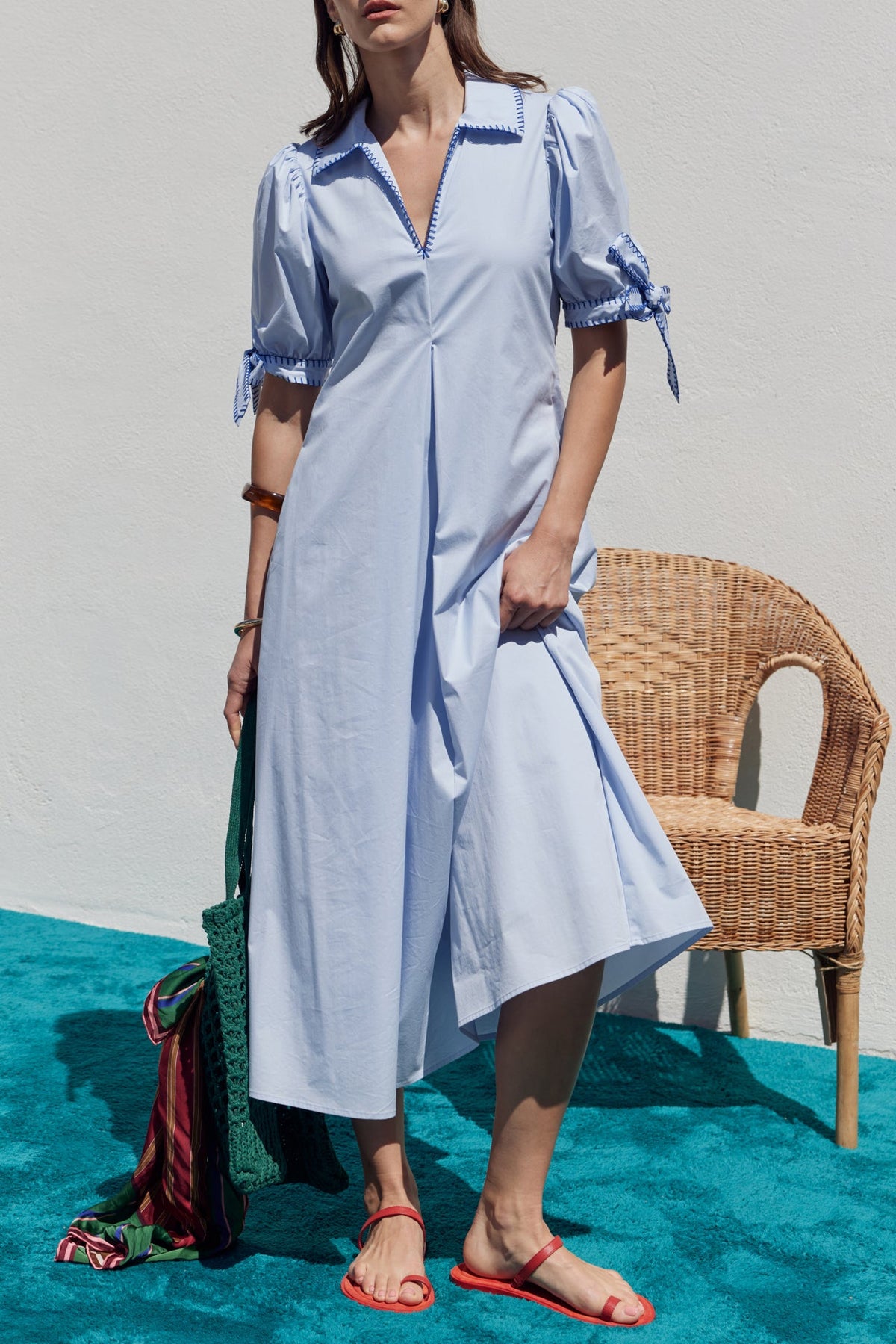 ENGLISH FACTORY - Stitch Detailed Midi Dress - DRESSES available at Objectrare