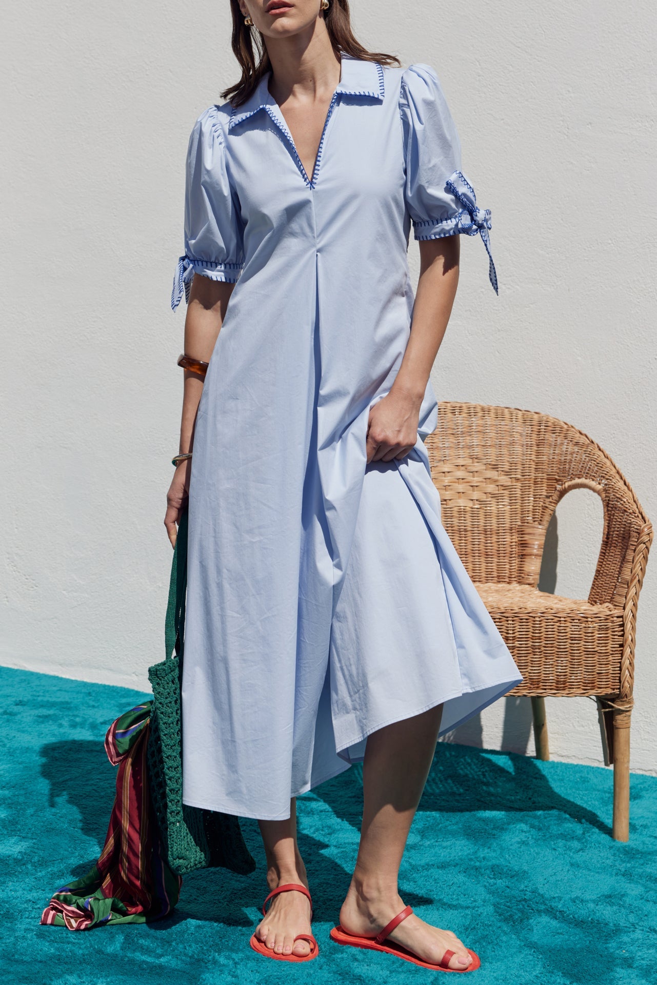 ENGLISH FACTORY - Stitch Detailed Midi Dress - DRESSES available at Objectrare