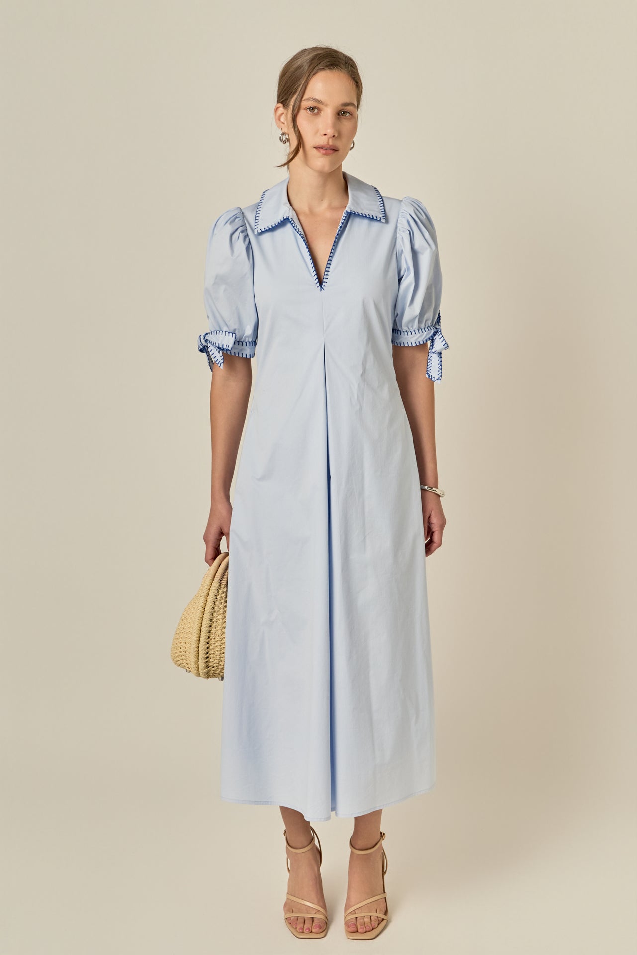 ENGLISH FACTORY - Stitch Detailed Midi Dress - DRESSES available at Objectrare