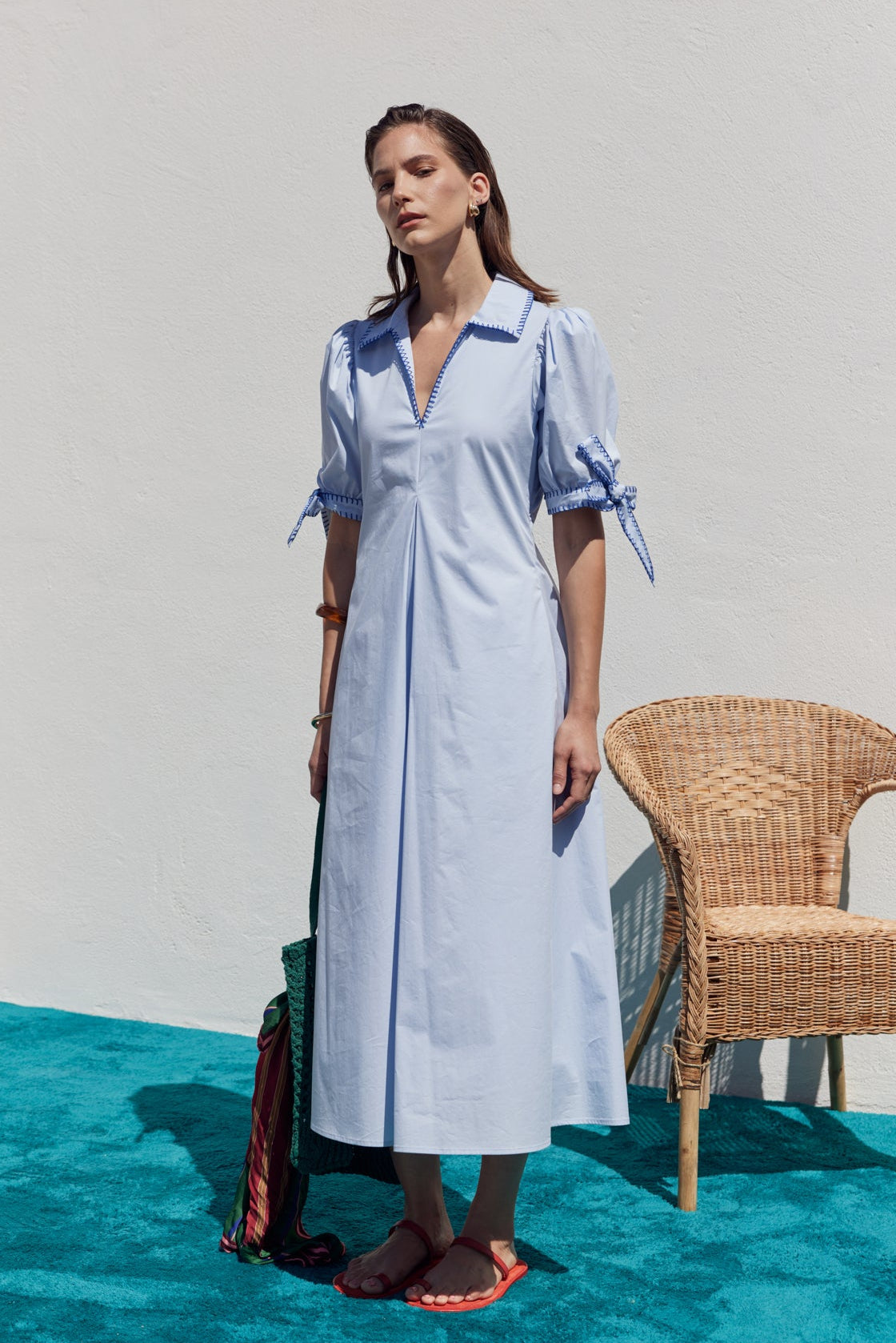 ENGLISH FACTORY - Stitch Detailed Midi Dress - DRESSES available at Objectrare