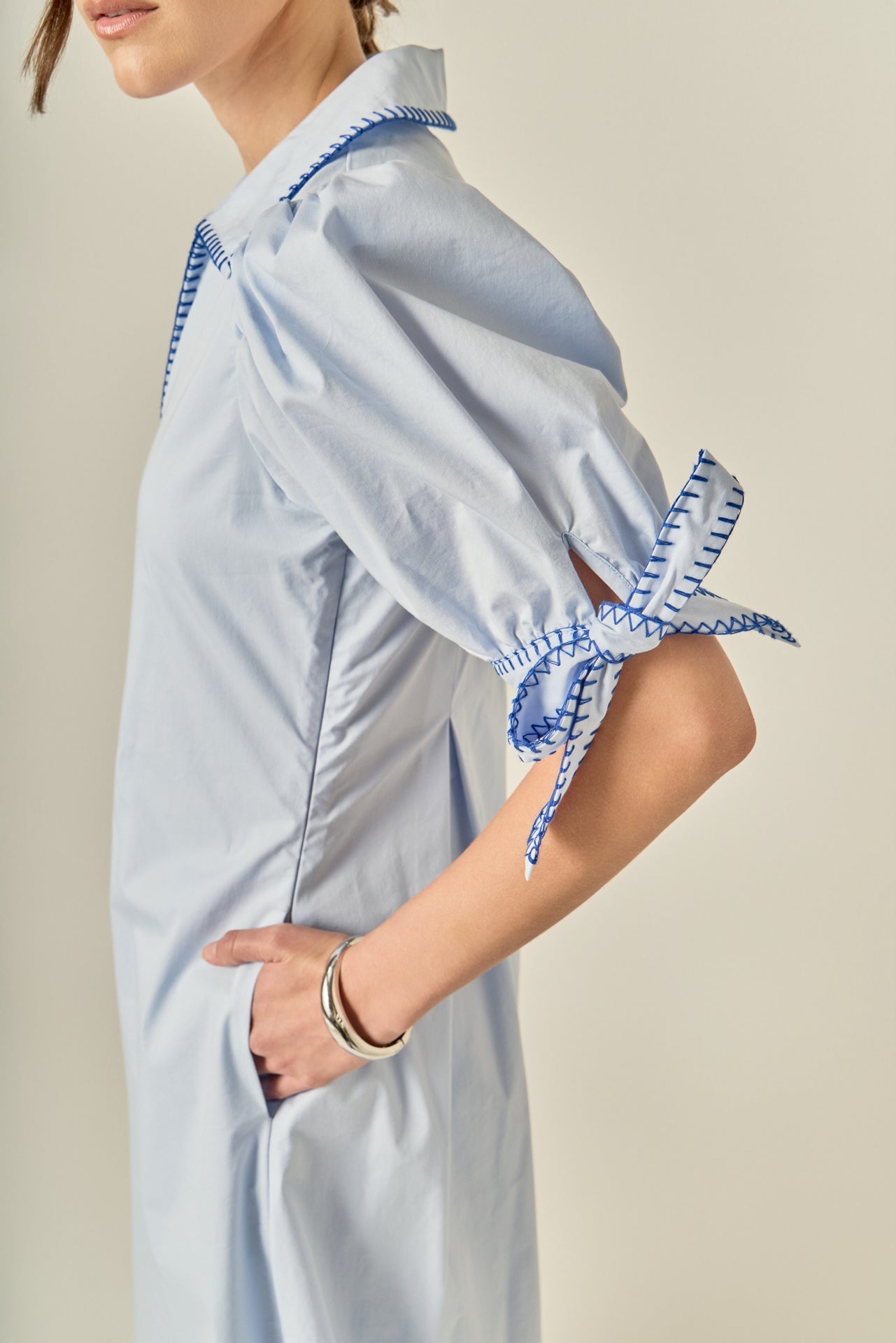 ENGLISH FACTORY - Stitch Detailed Midi Dress - DRESSES available at Objectrare