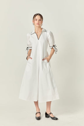 ENGLISH FACTORY - Stitch Detailed Midi Dress - DRESSES available at Objectrare