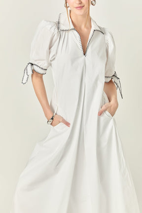 Stitch Detailed Midi Dress