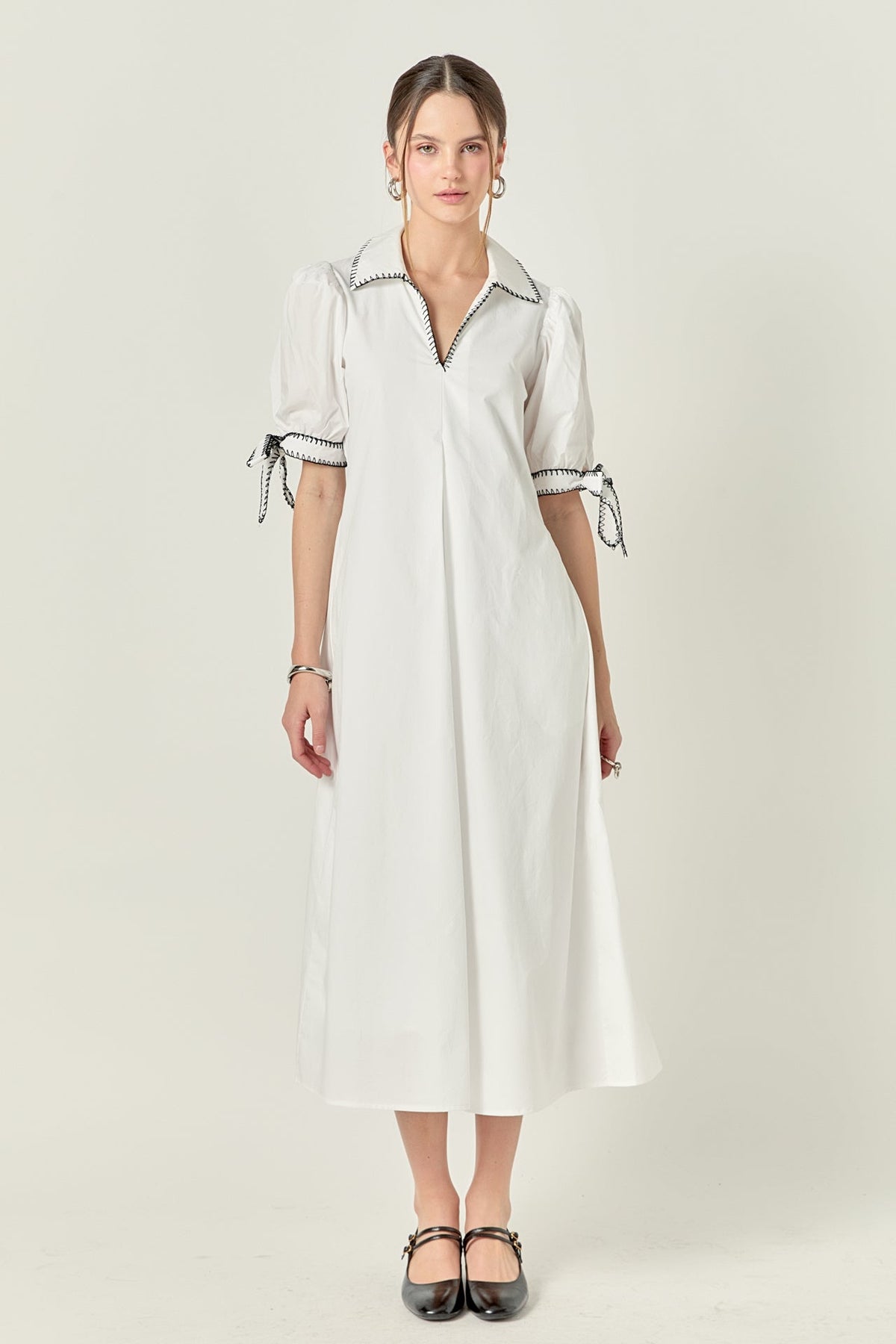 ENGLISH FACTORY - Stitch Detailed Midi Dress - DRESSES available at Objectrare