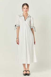 Stitch Detailed Midi Dress