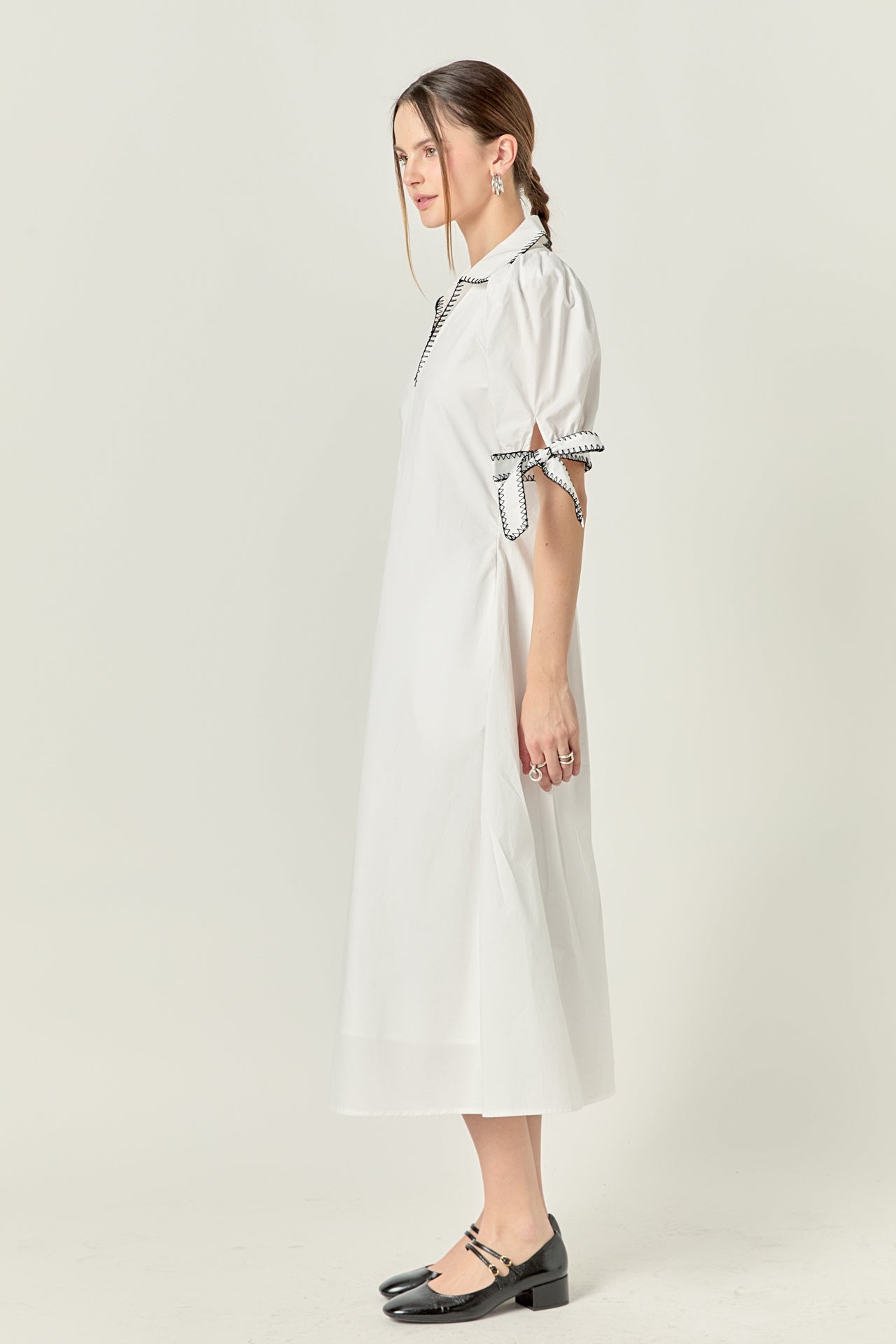 ENGLISH FACTORY - Stitch Detailed Midi Dress - DRESSES available at Objectrare