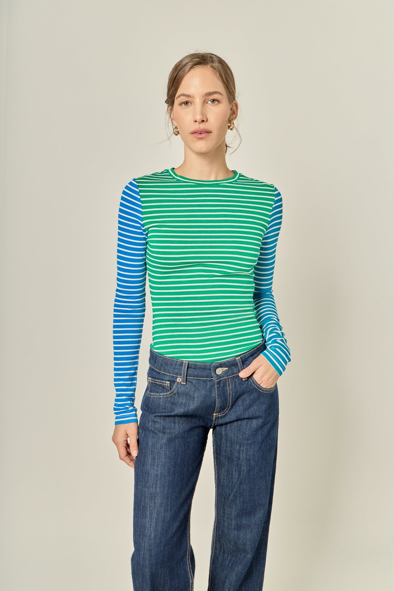 ENGLISH FACTORY - Bold Stripe Colorblock Tee - T-SHIRTS available at Objectrare