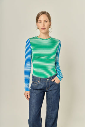 ENGLISH FACTORY - Bold Stripe Colorblock Tee - T-SHIRTS available at Objectrare