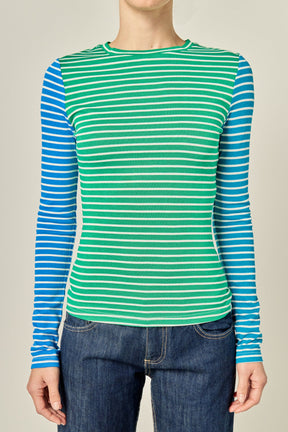 ENGLISH FACTORY - Bold Stripe Colorblock Tee - T-SHIRTS available at Objectrare