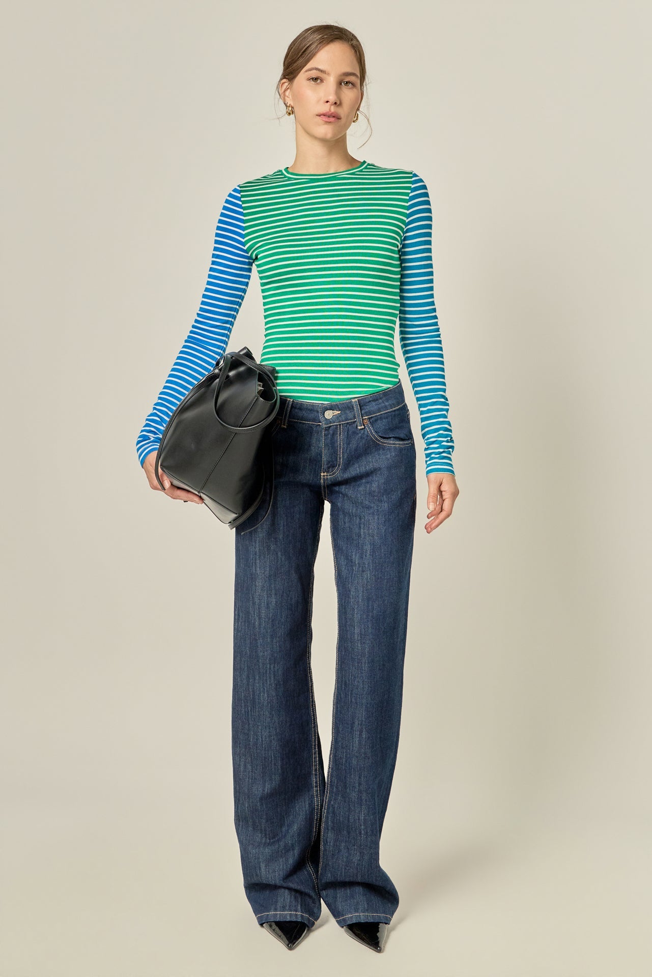 ENGLISH FACTORY - Bold Stripe Colorblock Tee - T-SHIRTS available at Objectrare