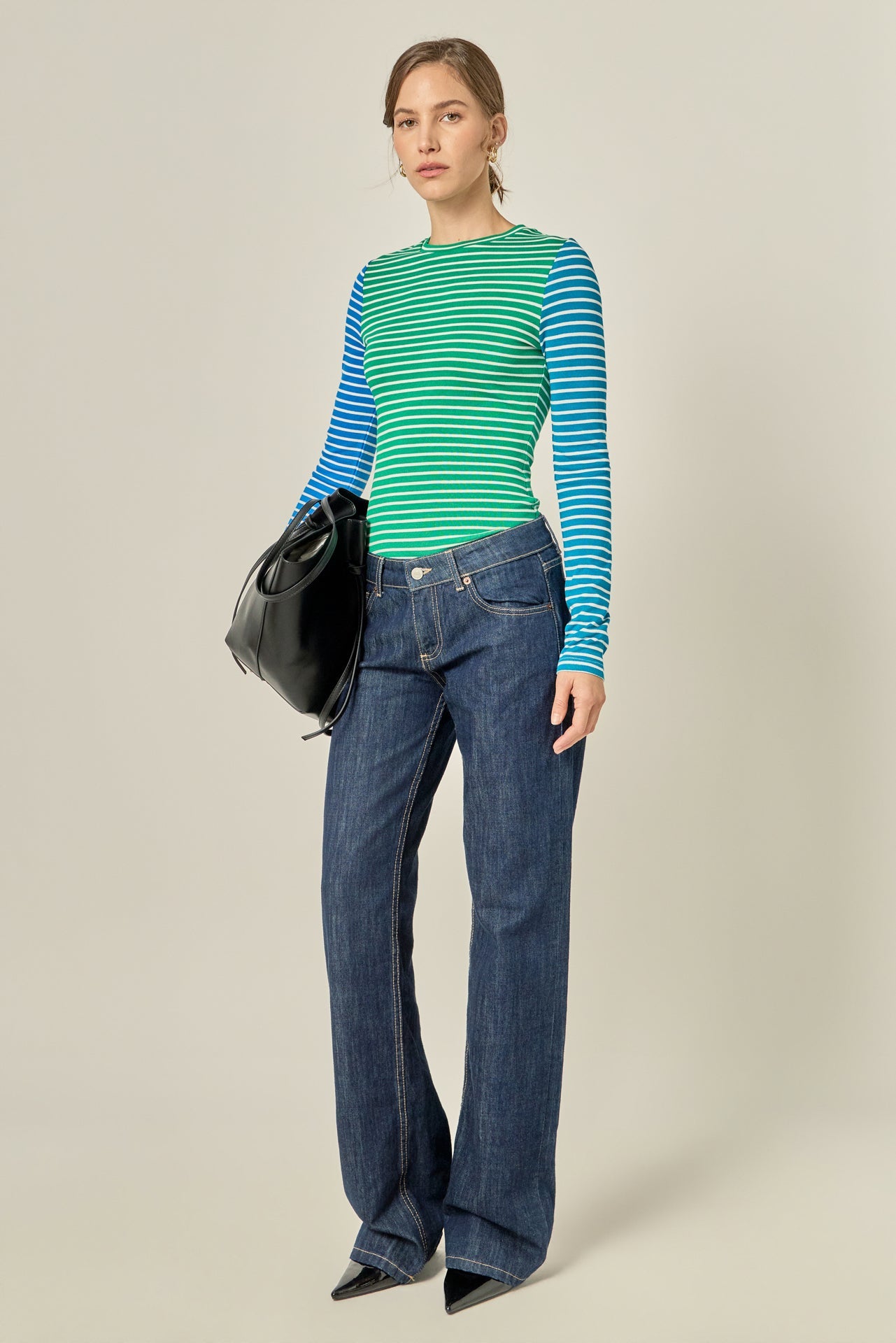 ENGLISH FACTORY - Bold Stripe Colorblock Tee - T-SHIRTS available at Objectrare