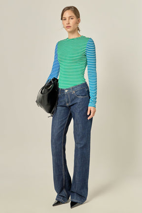 ENGLISH FACTORY - Bold Stripe Colorblock Tee - T-SHIRTS available at Objectrare