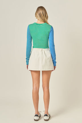 ENGLISH FACTORY - Bold Stripe Colorblock Tee - T-SHIRTS available at Objectrare
