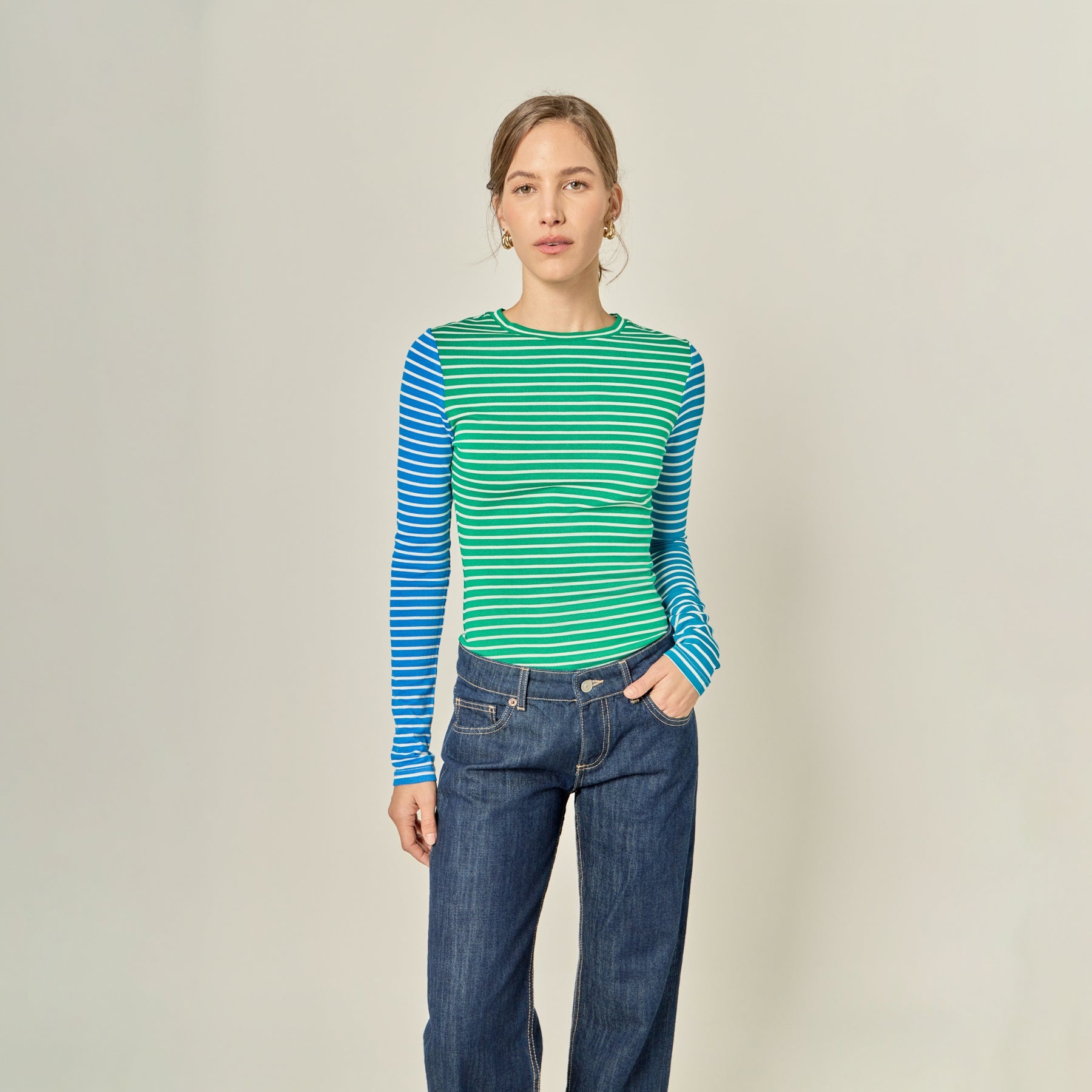 ENGLISH FACTORY - Bold Stripe Colorblock Tee - T-SHIRTS available at Objectrare