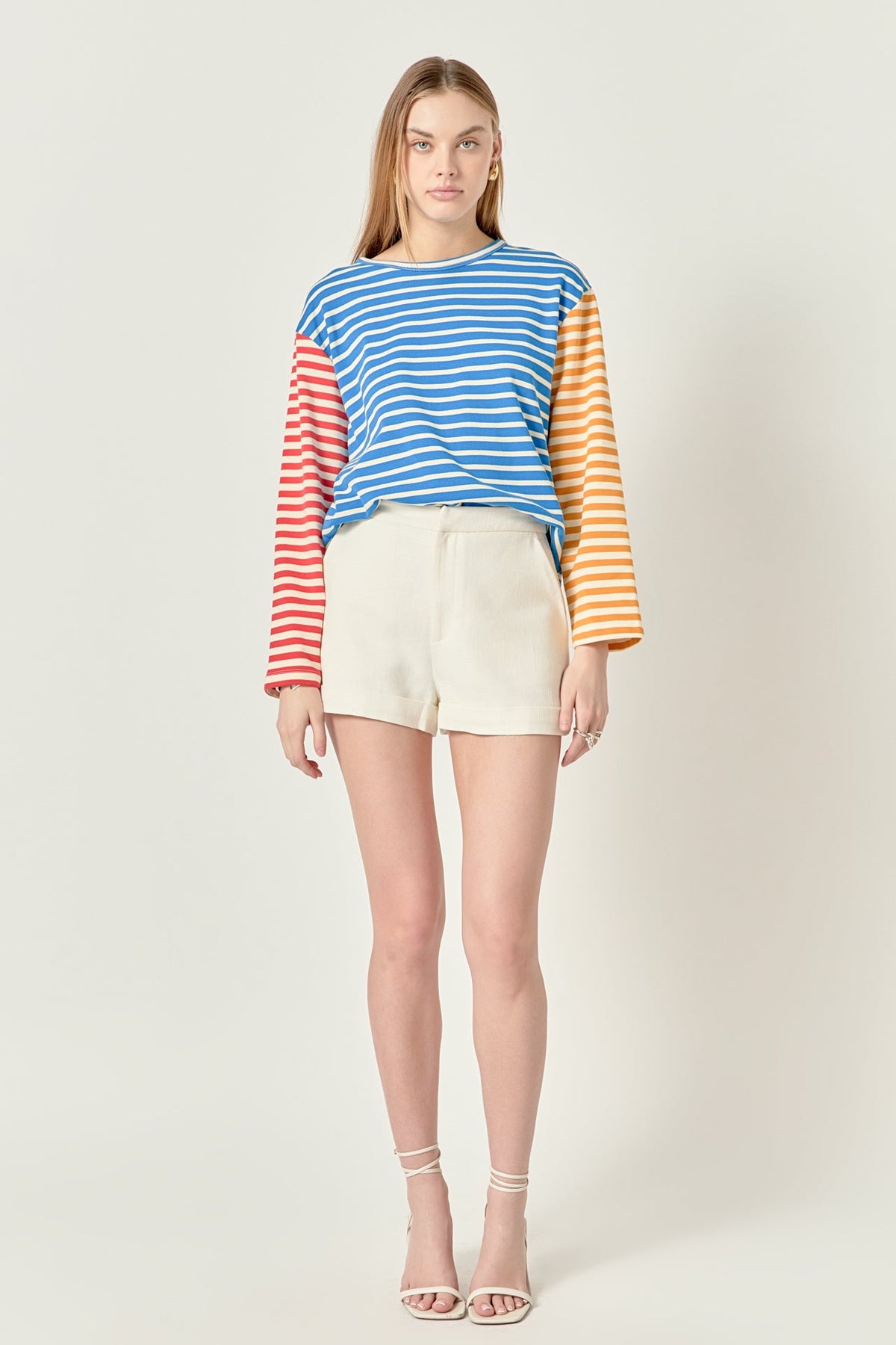 ENGLISH FACTORY - Striped Color Block Long Sleeve Tee - TOPS available at Objectrare