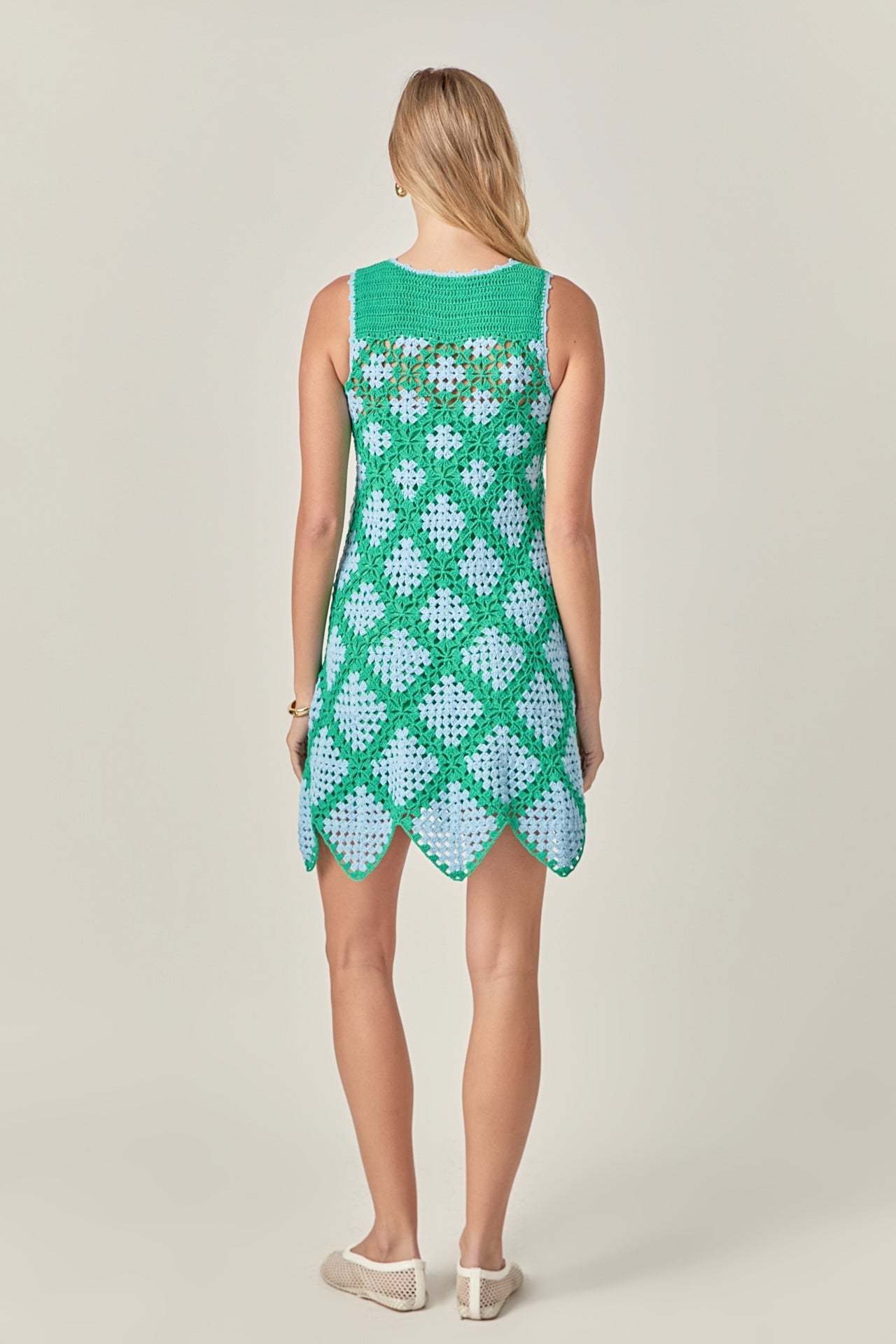ENGLISH FACTORY - Seabloom Crochet Knit Dress - DRESSES available at Objectrare
