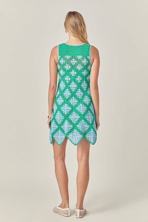 ENGLISH FACTORY - Seabloom Crochet Knit Dress - DRESSES available at Objectrare