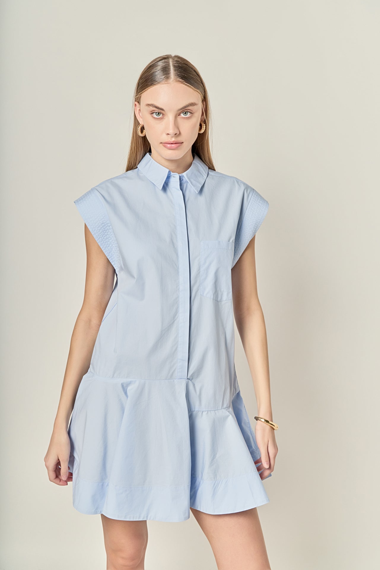 ENGLISH FACTORY - Collar Flare Skirt Dress - DRESSES available at Objectrare