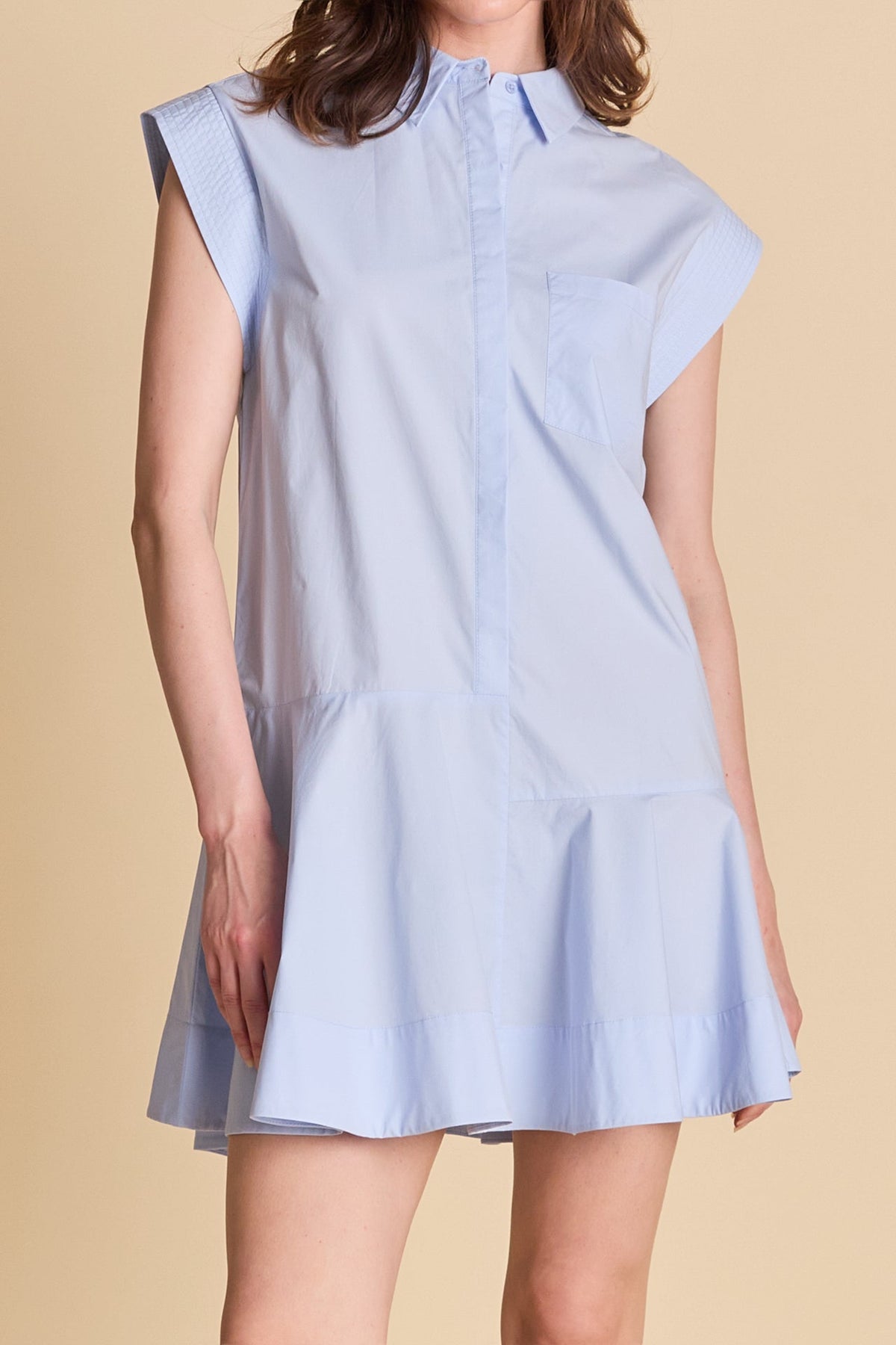 Collar Flare Skirt Dress