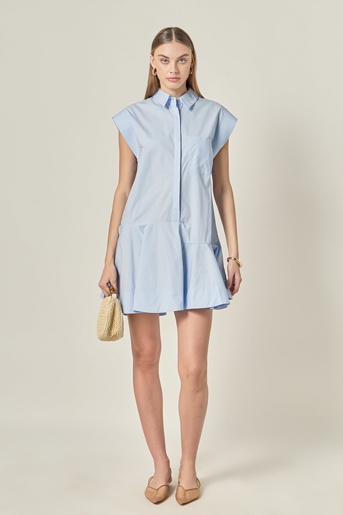 ENGLISH FACTORY - Collar Flare Skirt Dress - DRESSES available at Objectrare