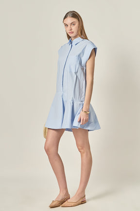 ENGLISH FACTORY - Collar Flare Skirt Dress - DRESSES available at Objectrare