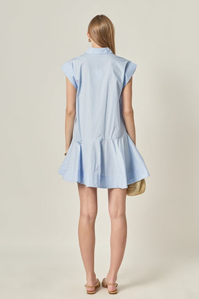 ENGLISH FACTORY - Collar Flare Skirt Dress - DRESSES available at Objectrare