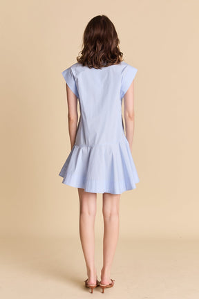 ENGLISH FACTORY - Collar Flare Skirt Dress - DRESSES available at Objectrare