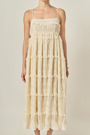 ENGLISH FACTORY - Smocked Sleeveless Midi Dress - DRESSES available at Objectrare