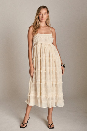 ENGLISH FACTORY - Smocked Sleeveless Midi Dress - DRESSES available at Objectrare